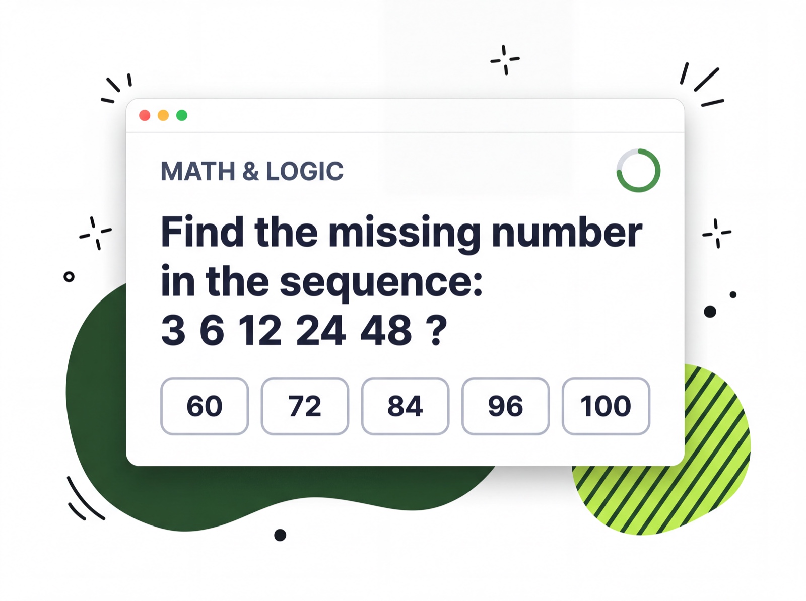 Example number series question in a CCAT-style interface